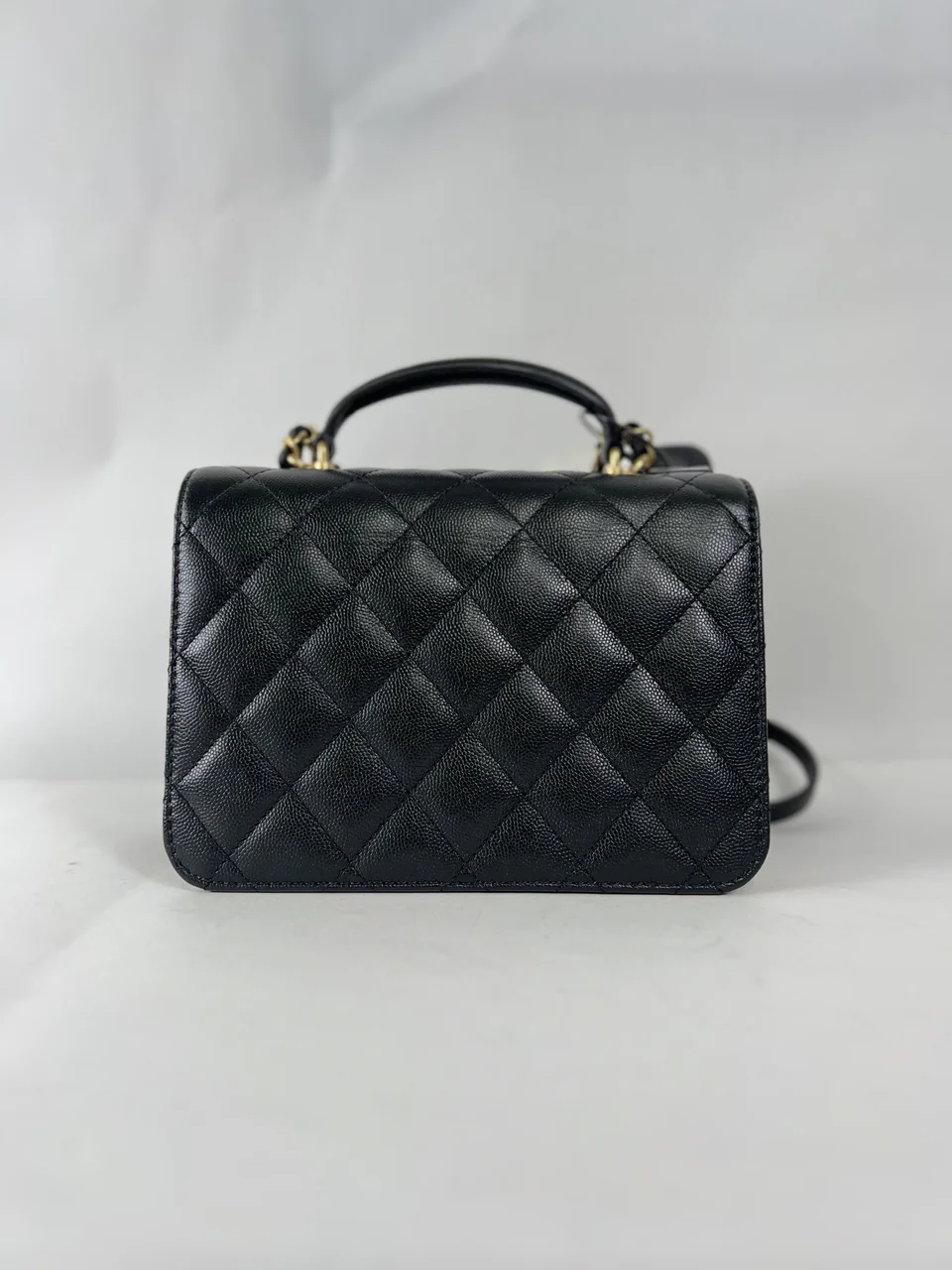 CHANEL CAVIAR MATELASSE FULL FLAP TOP HANDLE view 3