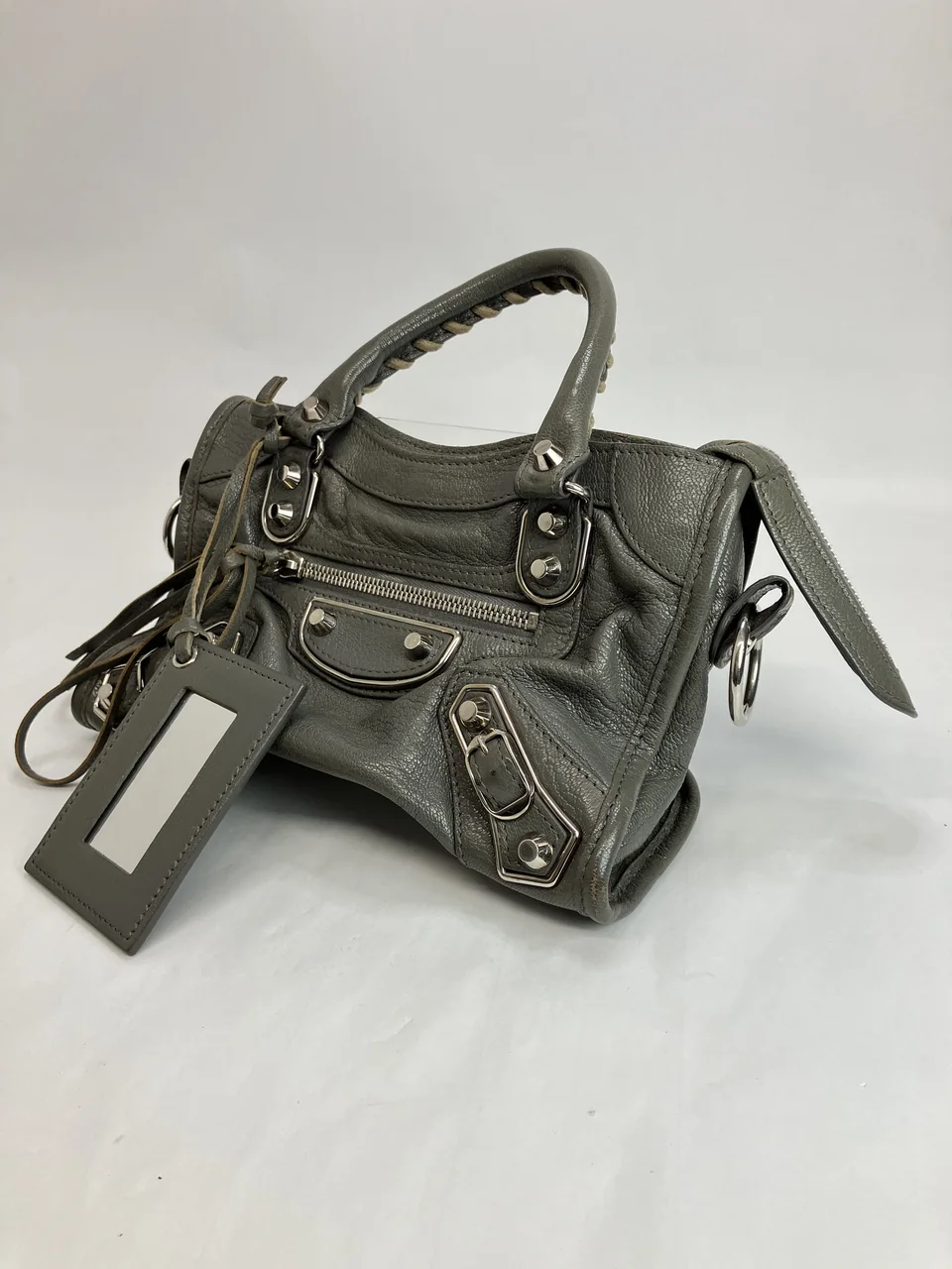 BALENCIAGA NEO CITY TWO-WAY MINI BAG (GRAY) hover