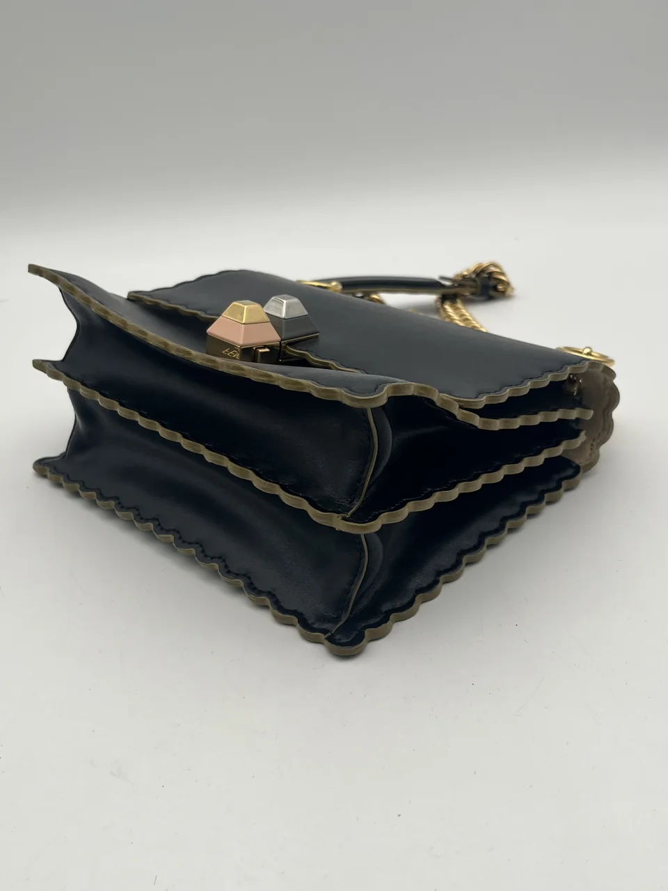 FENDI CANAI CHAIN SHOULDER BAG (BLACK) view 6