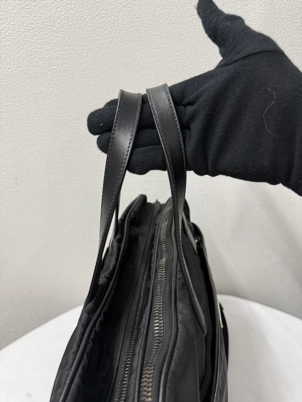 PRADA NYLON TWO-WAY SHOULDER BAG (BLACK) view 6