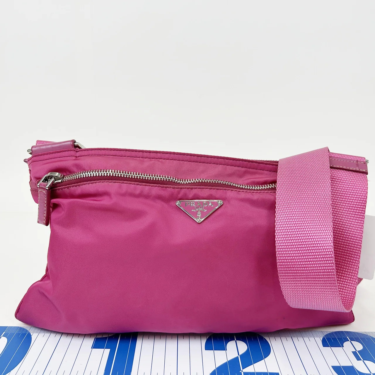 PRADA TESSUTO SHOULDER BAG (PINK) view 11