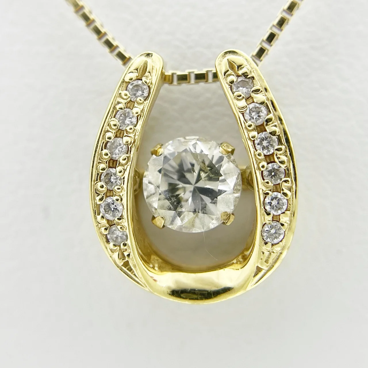 K18 DIAMOND NECKLACE D0.53CT FD0.08CT 3.7G