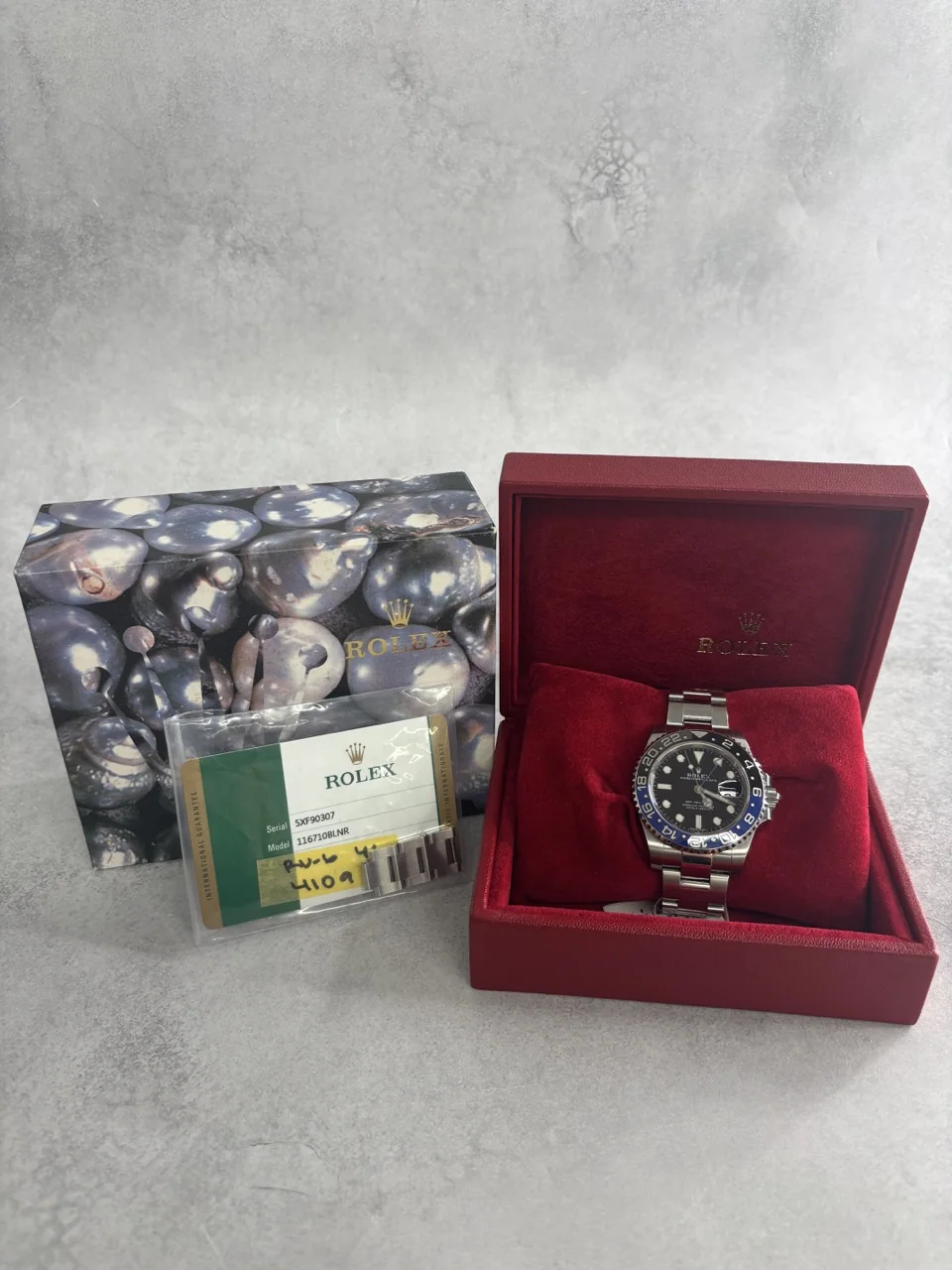 ROLEX GMT MASTER II BLACK DIAL OYSTER BRACELET (201/808/08) NEW PARALLEL (116710BLNR 5XF90307) view 12