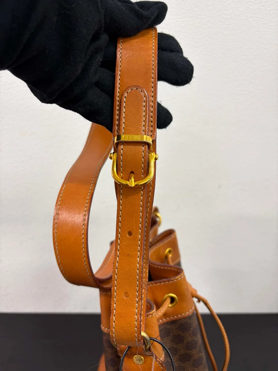 CELINE MACADAM SHOULDER BAG (BROWN) view 11