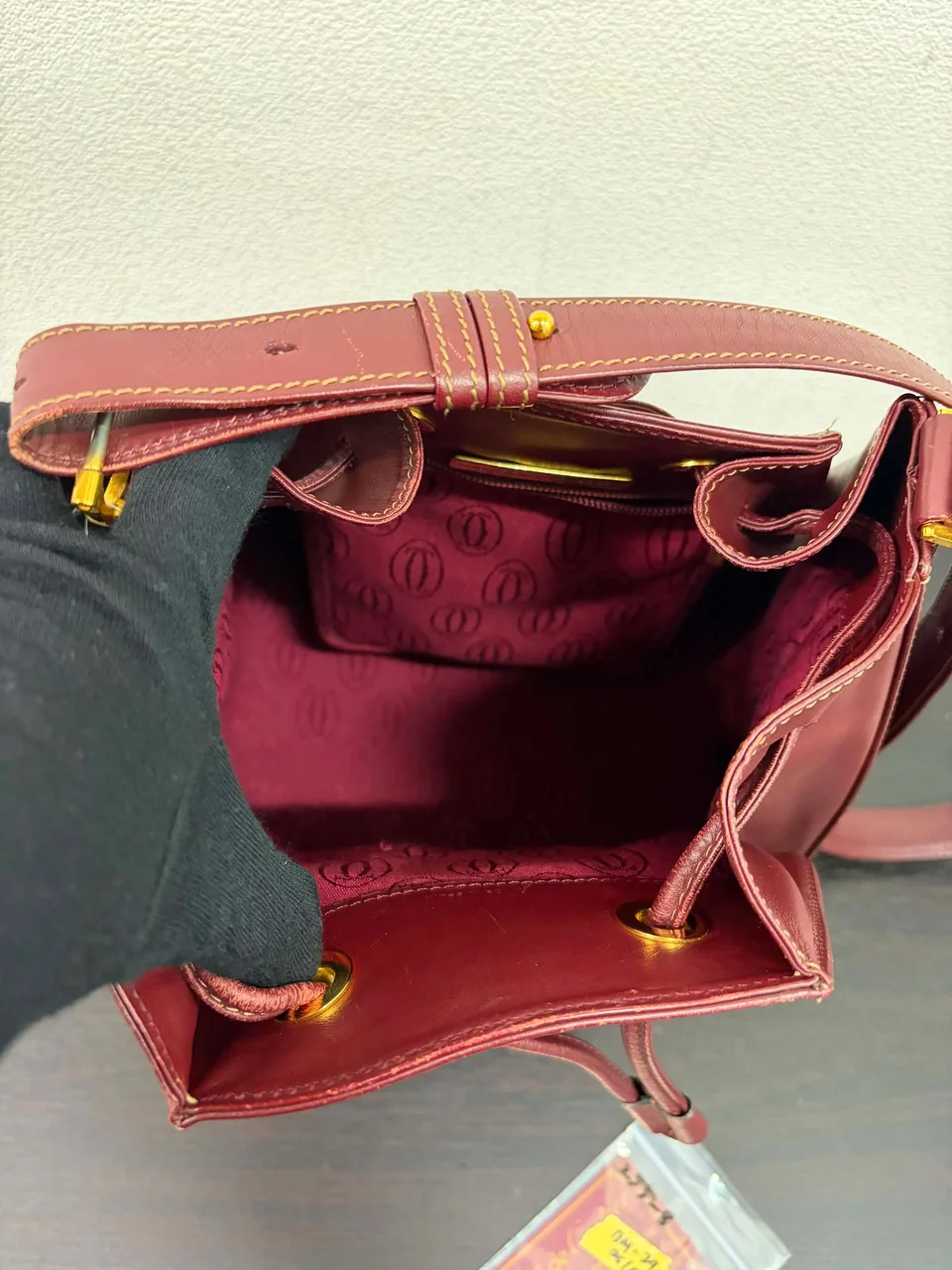 CARTIER MAST LINE SHOULDER BAG (BORDEAUX) view 10