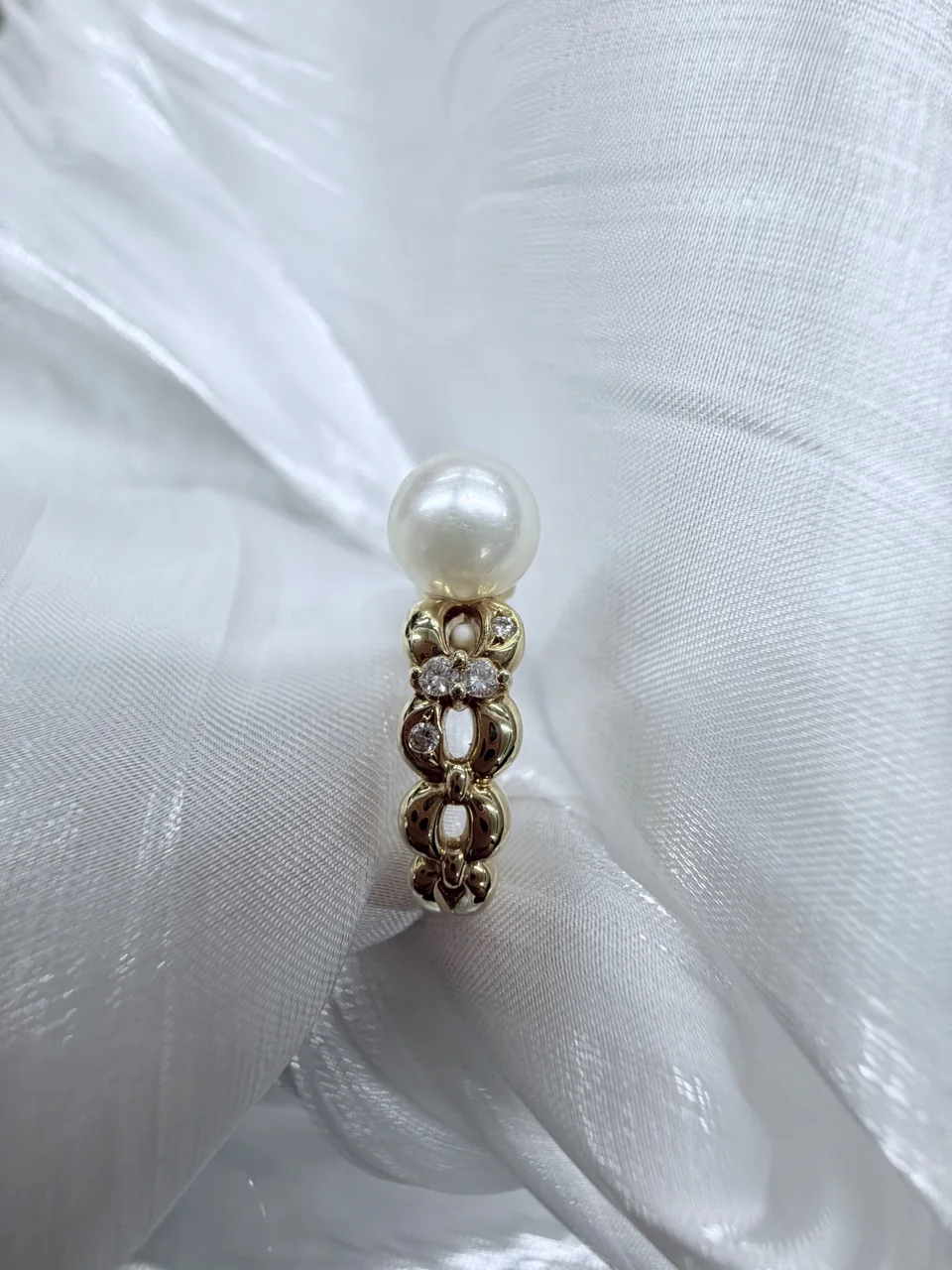 K18 TASAKI RING 7.4MM FD0.11CT 4.5G view 4