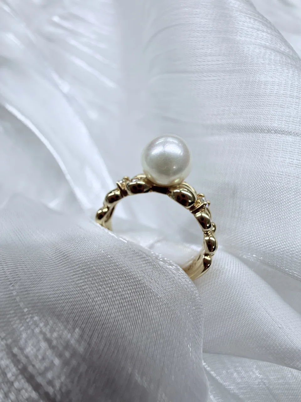 K18 TASAKI RING 7.4MM FD0.11CT 4.5G view 3