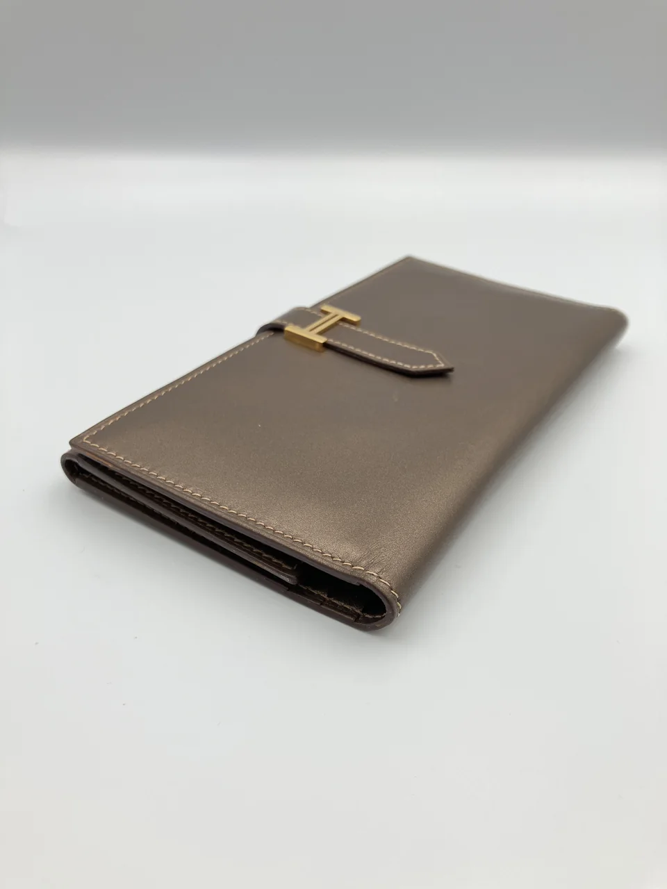 HERMES BEARN (BOX CALF, PEARL BROWN, I STAMP) view 9