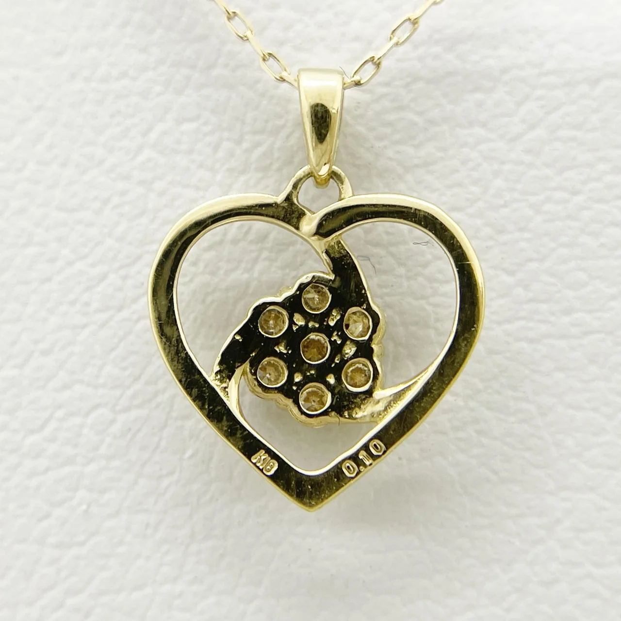 K18 HEART NECKLACE FD0.10CT 1.0G view 3