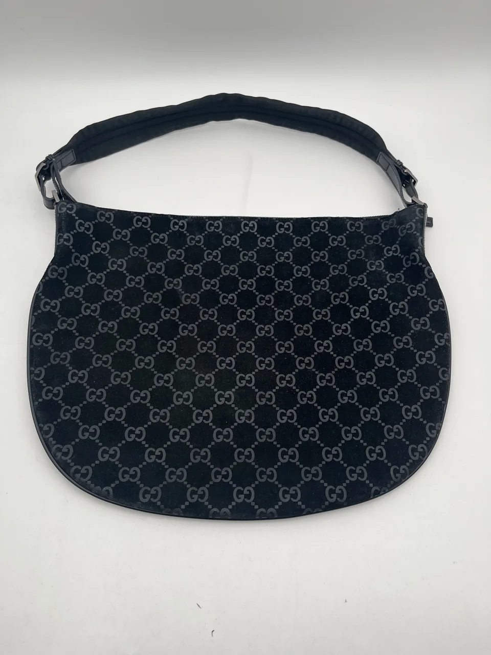 GUCCI CANVAS SHOULDER BAG (BLACK)