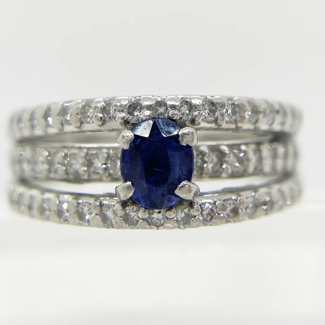 PT900 SAPPHIRE RING S0.42CT FD0.44CT 6.6G