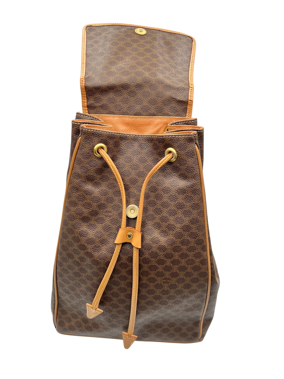 CELINE MACADAM DRAWSTRING BACKPACK (BROWN) view 6