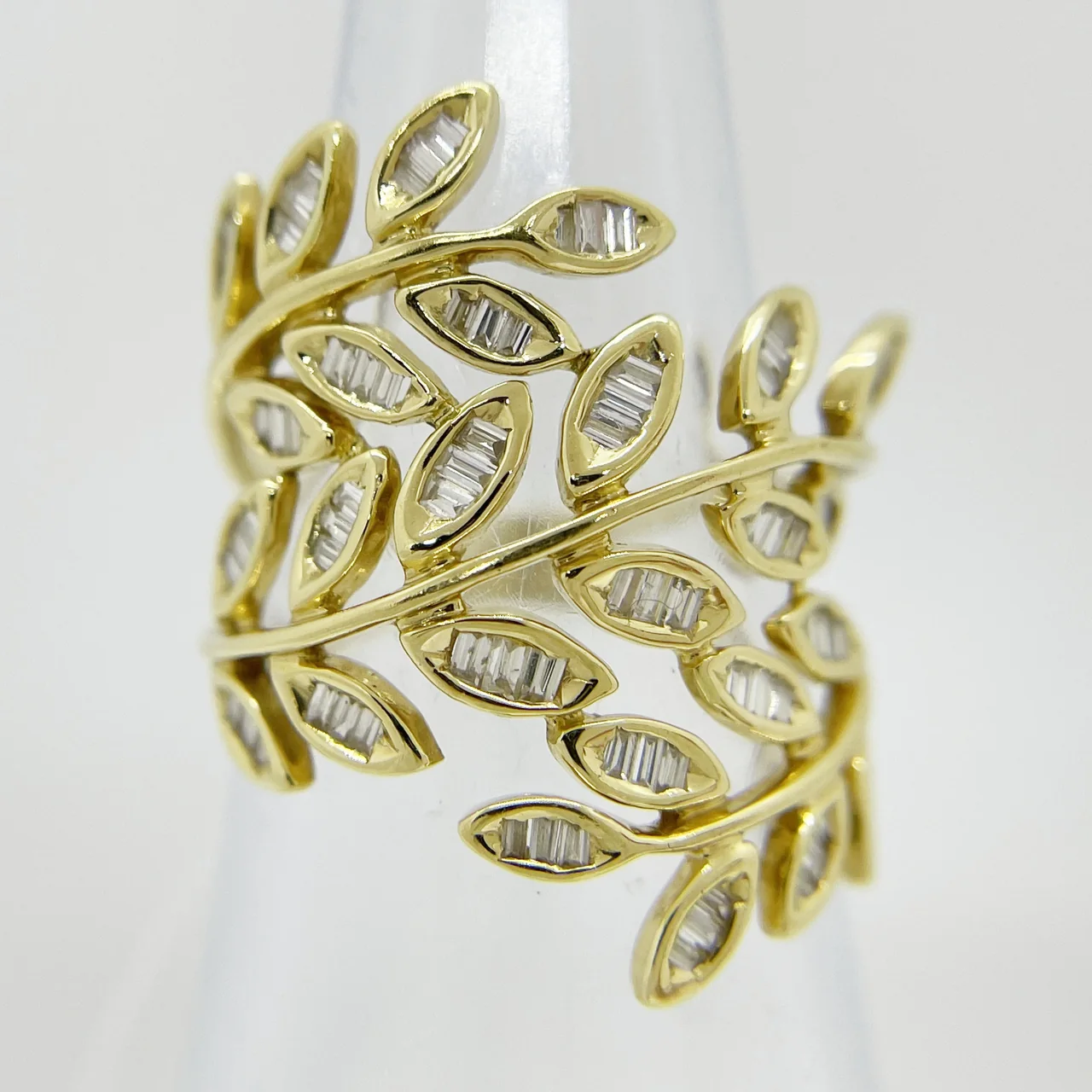 K18 LEAF RING FD0.50CT 3.7G