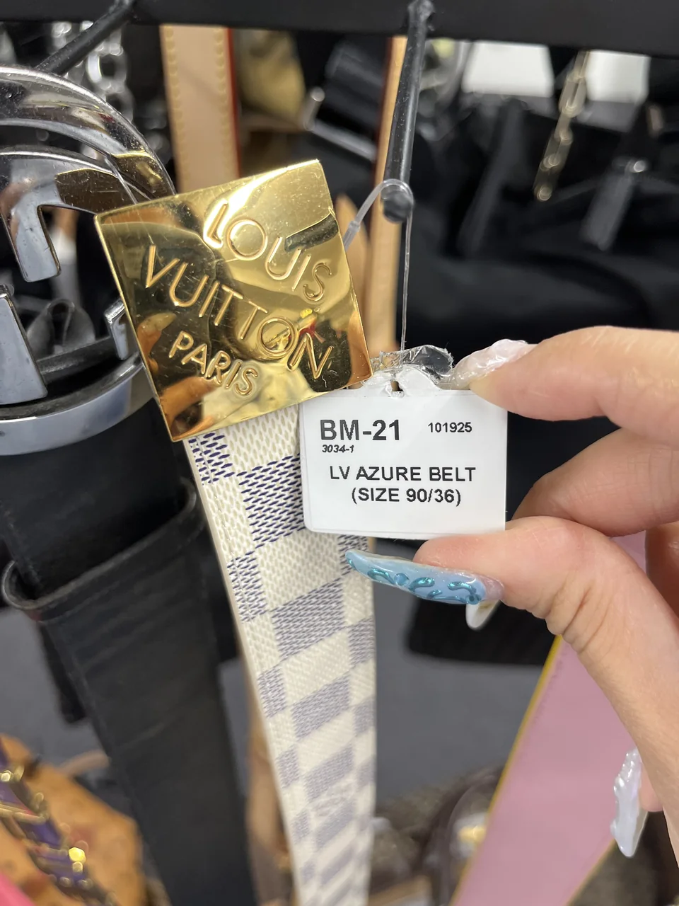 LV AZURE BELT (SIZE 90/36)