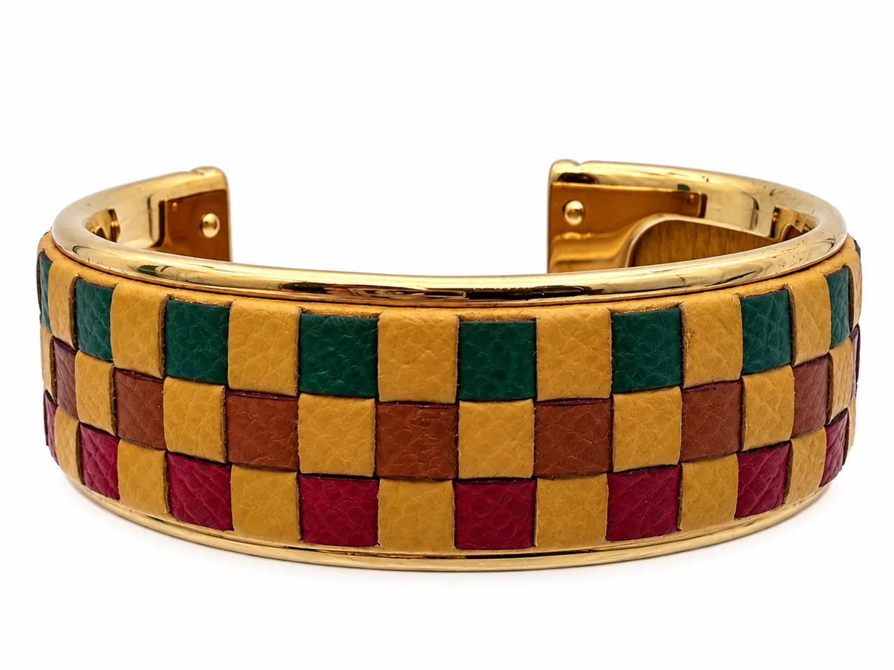 HERMES CHECKERED CUFF BRACELET