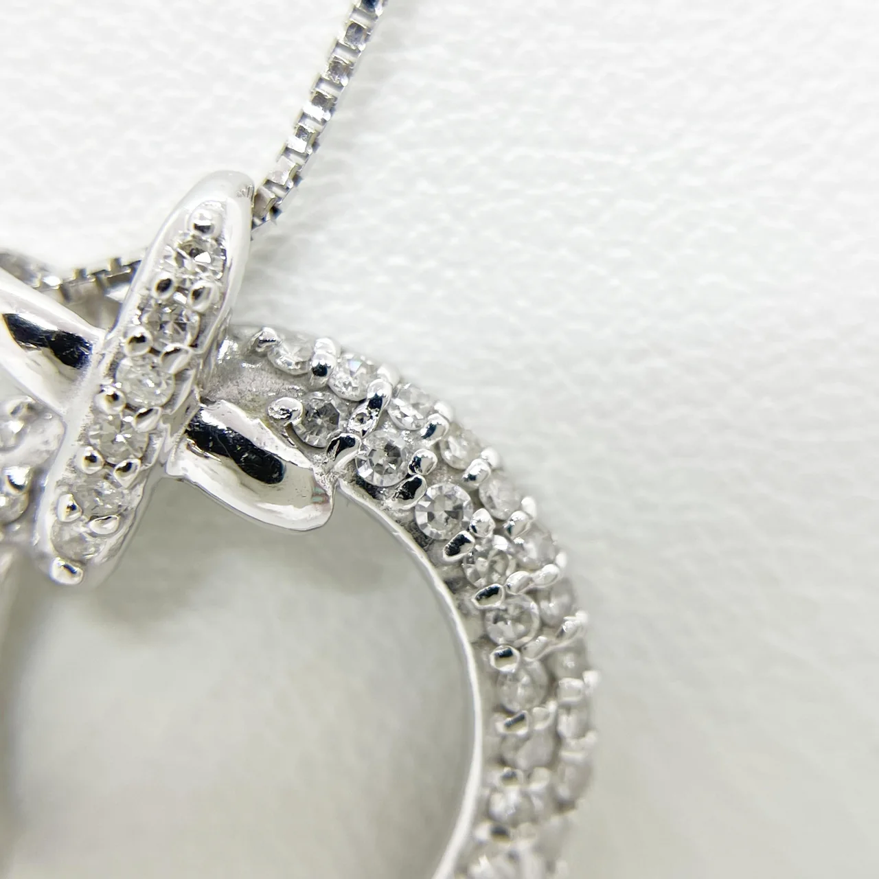 K18WG/K14WG HEART NECKLACE FD0.34CT 5.2G view 5