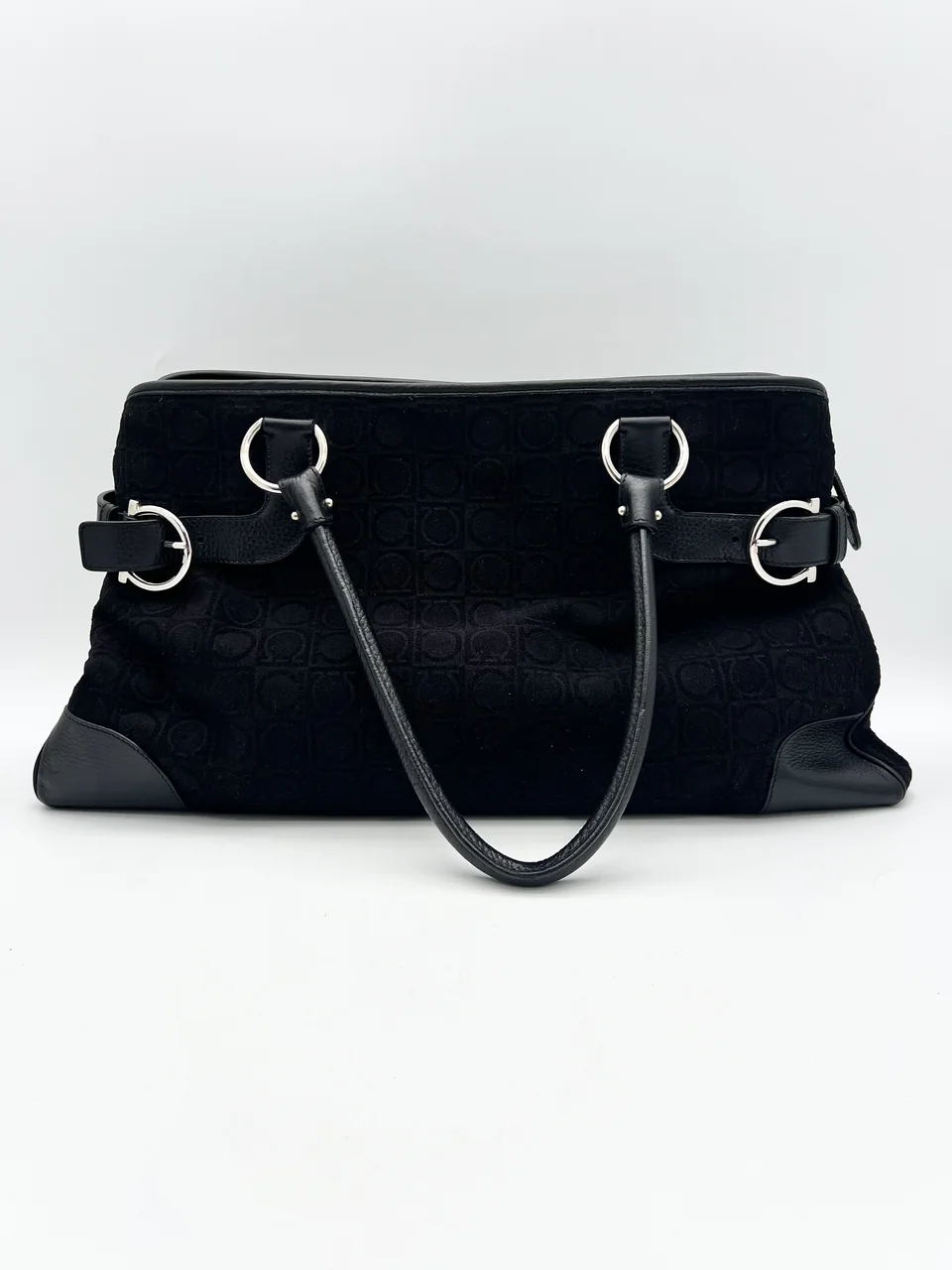 SALVATORE FERRAGAMO GANCINI TOTE BAG (BLACK)
