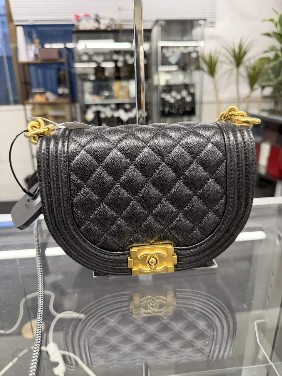 CHANEL CAVIAR LE BOY MESSENGER BAG view 3