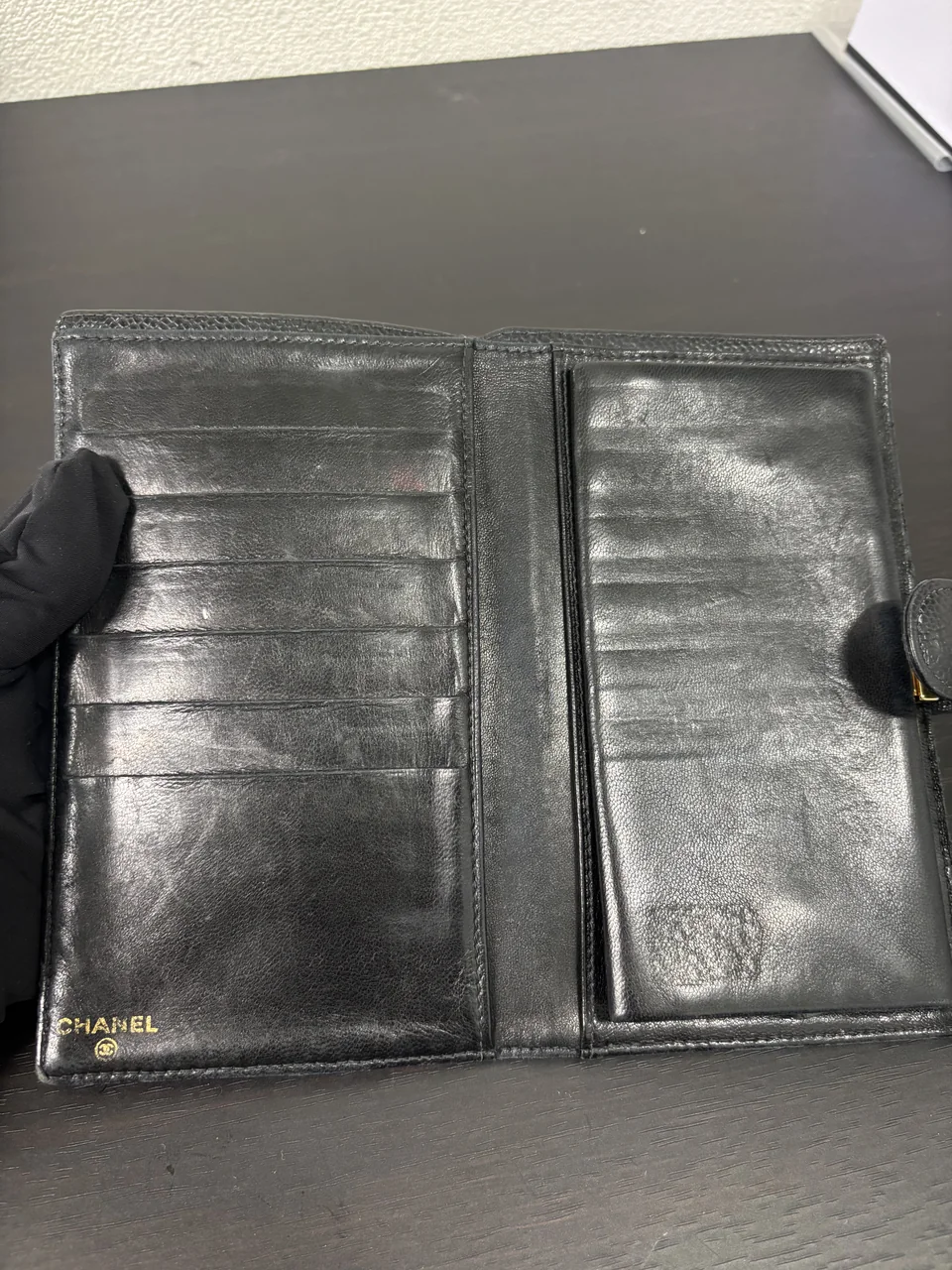 CHANEL CAVIAR TIMELESS CC BIFOLD LONG WALLET (6 SERIAL CODE) view 7
