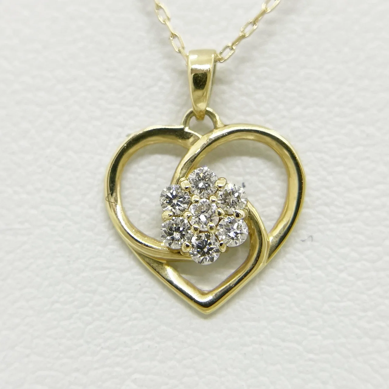 K18 HEART NECKLACE FD0.10CT 1.0G