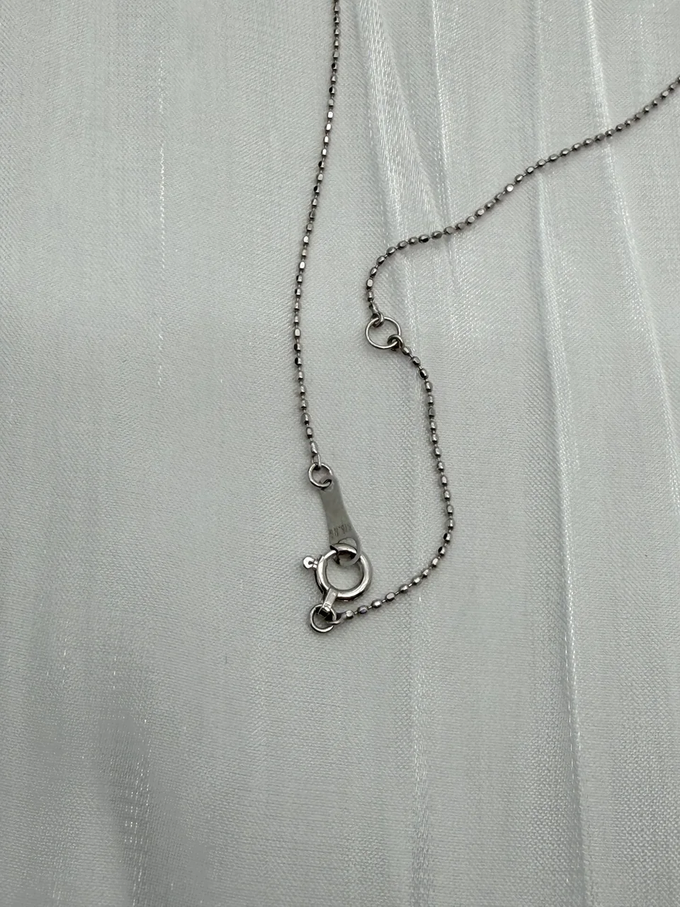 PT900/K18WG PEARL NECKLACE 11.1MM FD0.80CT view 3