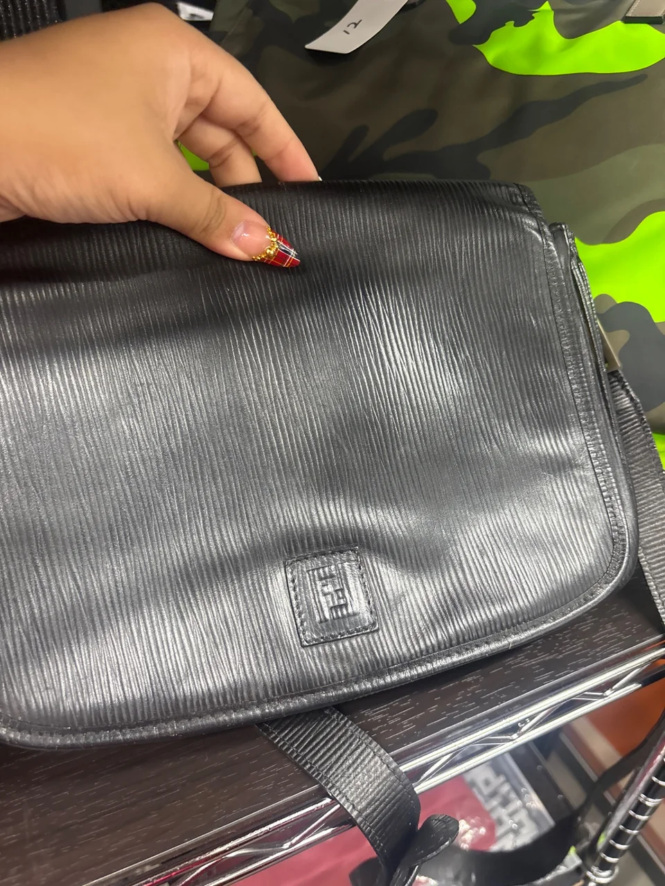 FENDI ZUCCA SHOULDER BAG (BLACK) hover