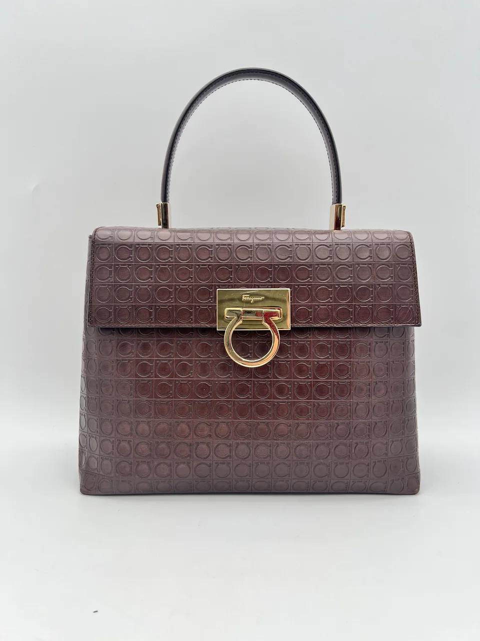 SALVATORE FERRAGAMO GANCINI HANDBAG (DARK BROWN) view 3