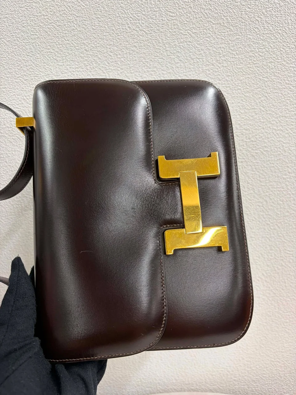 HERMES CONSTANCE 24 (BOX CALF, BROWN, ○R STAMP) view 9