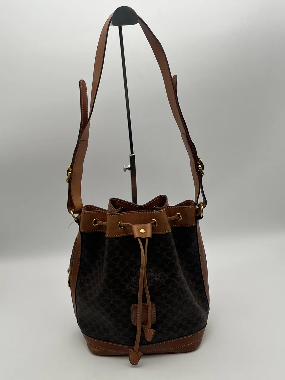 CELINE MACADAM SHOULDER BAG (BROWN)
