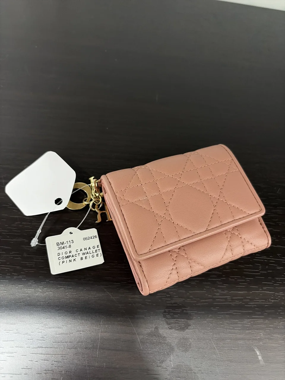 DIOR CANAGE COMPACT WALLET (PINK BEIGE)