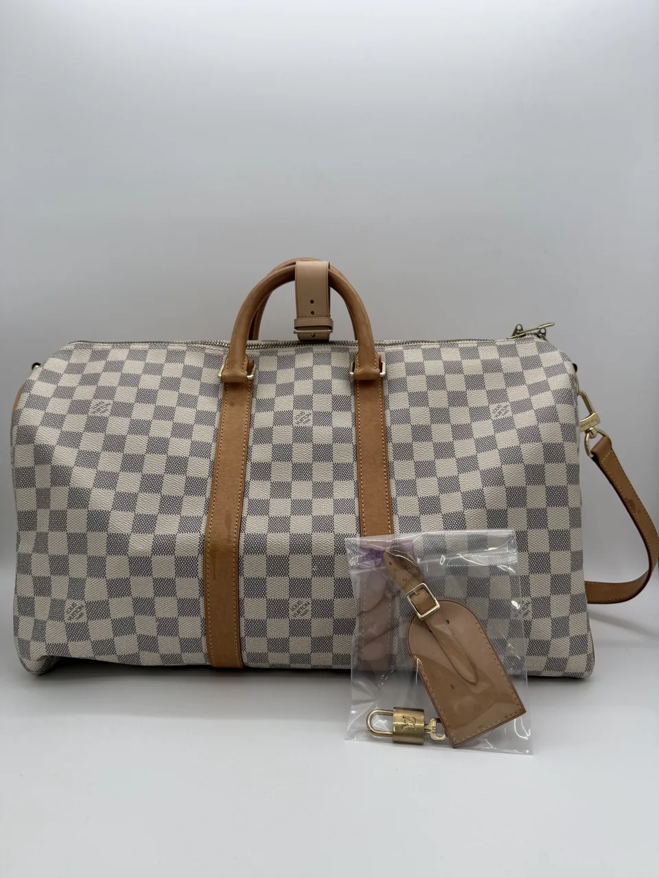 LV DAMIER AZURE KEEPALL BANDOULIERE 45