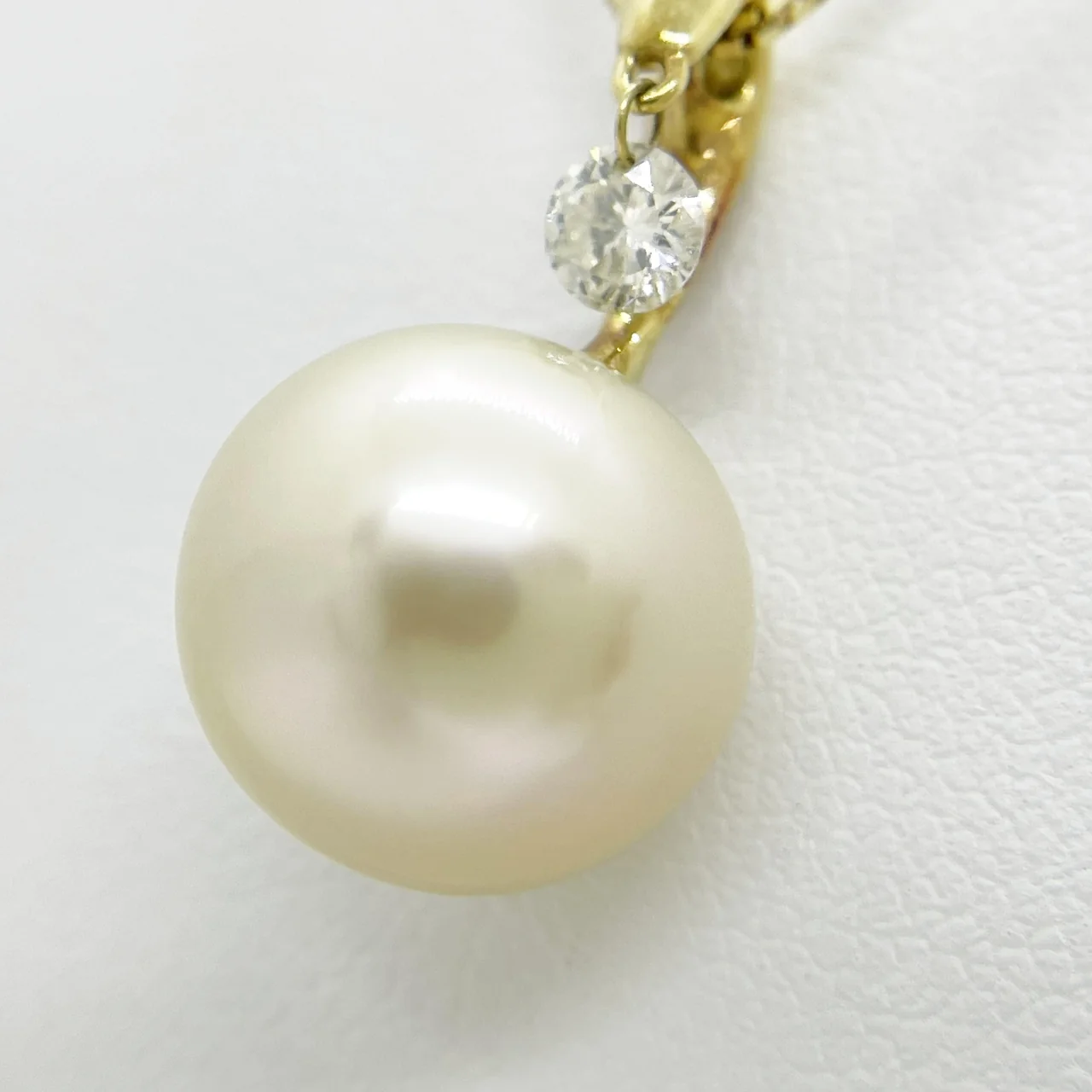 K18 PEARL NECKLACE 11.3MM D0.16CT 5.1G view 4