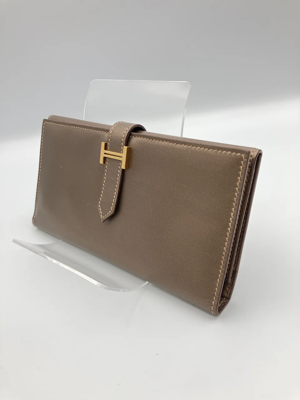 HERMES BEARN (BOX CALF, PEARL BROWN, I STAMP) view 6