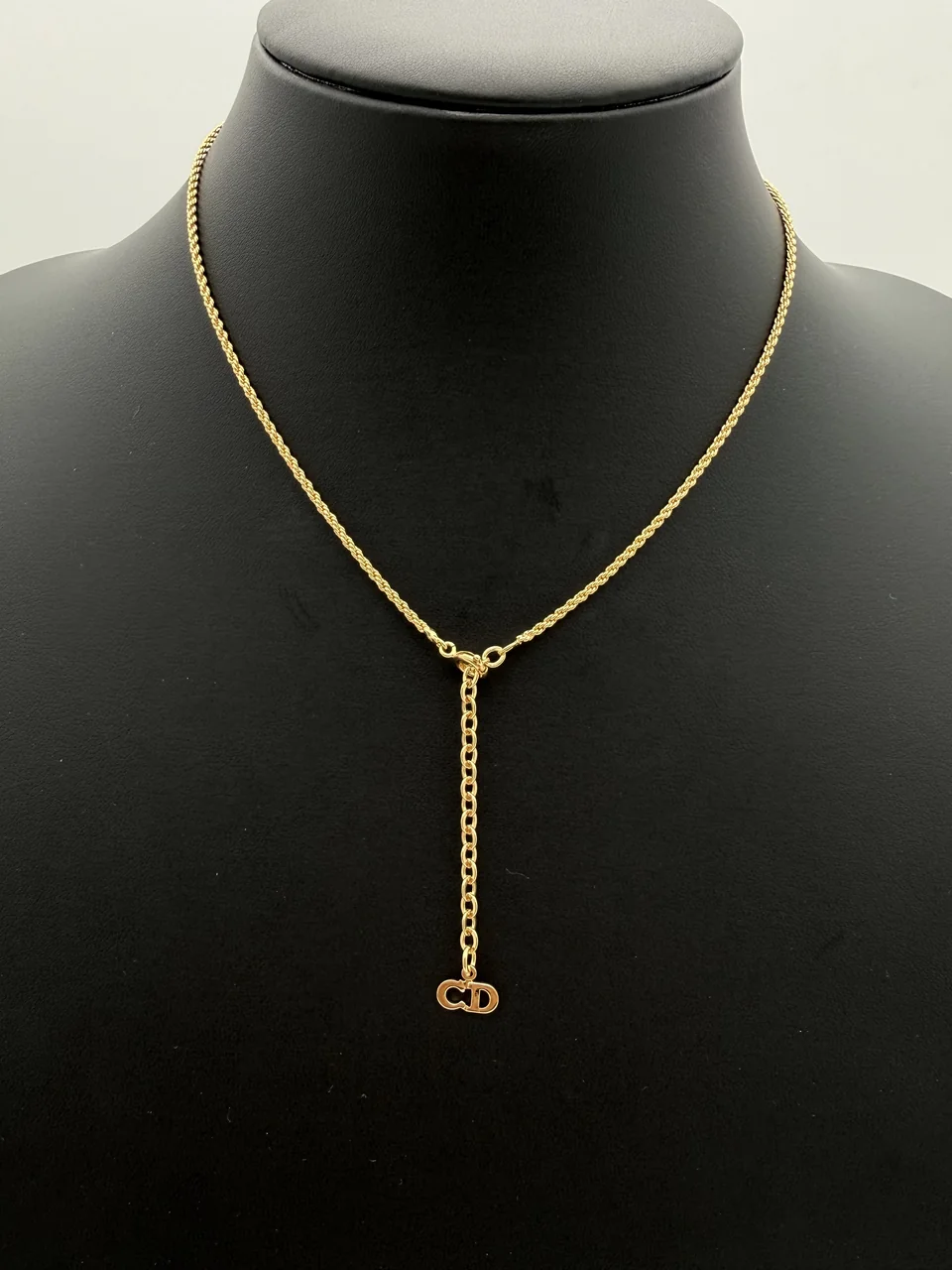 DIOR LOGO TWIST CIRCLE NECKLACE view 4