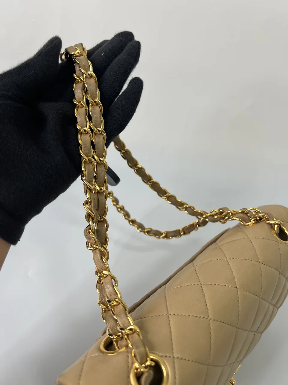 CHANEL LAMB SKIN DOUBLE FLAP view 12