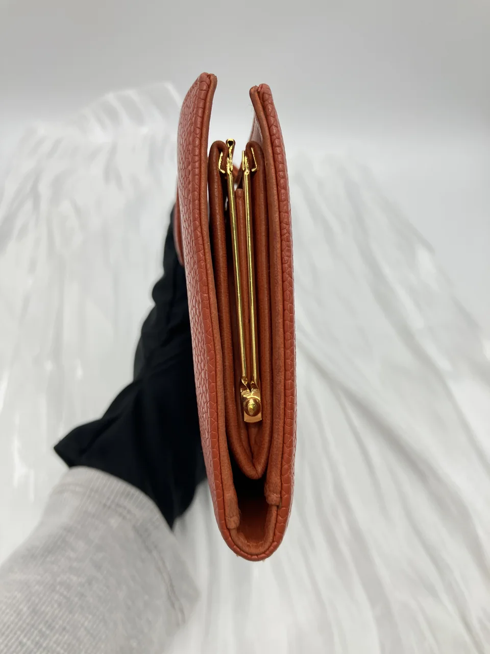 CHANEL CAVIAR LONG WALLET (ORANGE) view 6