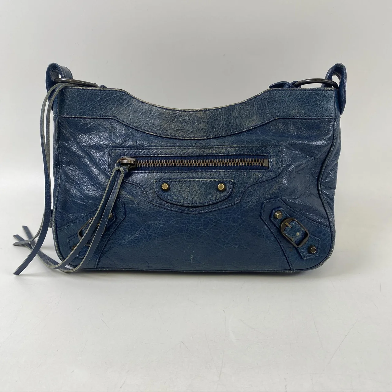BALENCIAGA THE HIP SHOULDER BAG (BLUE)