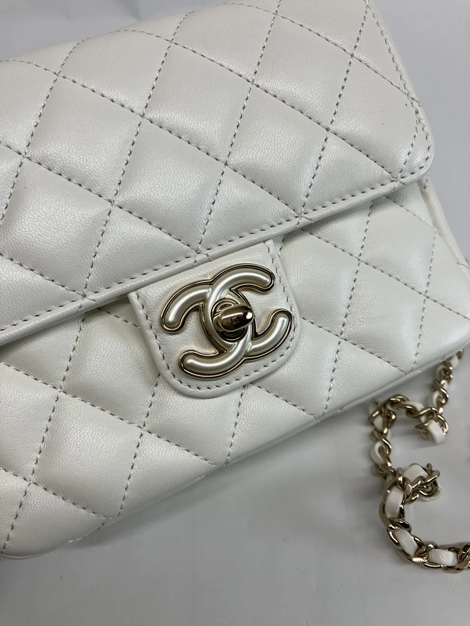 CHANEL LAMB SKIN MINI CHAIN SHOULDER BAG view 5