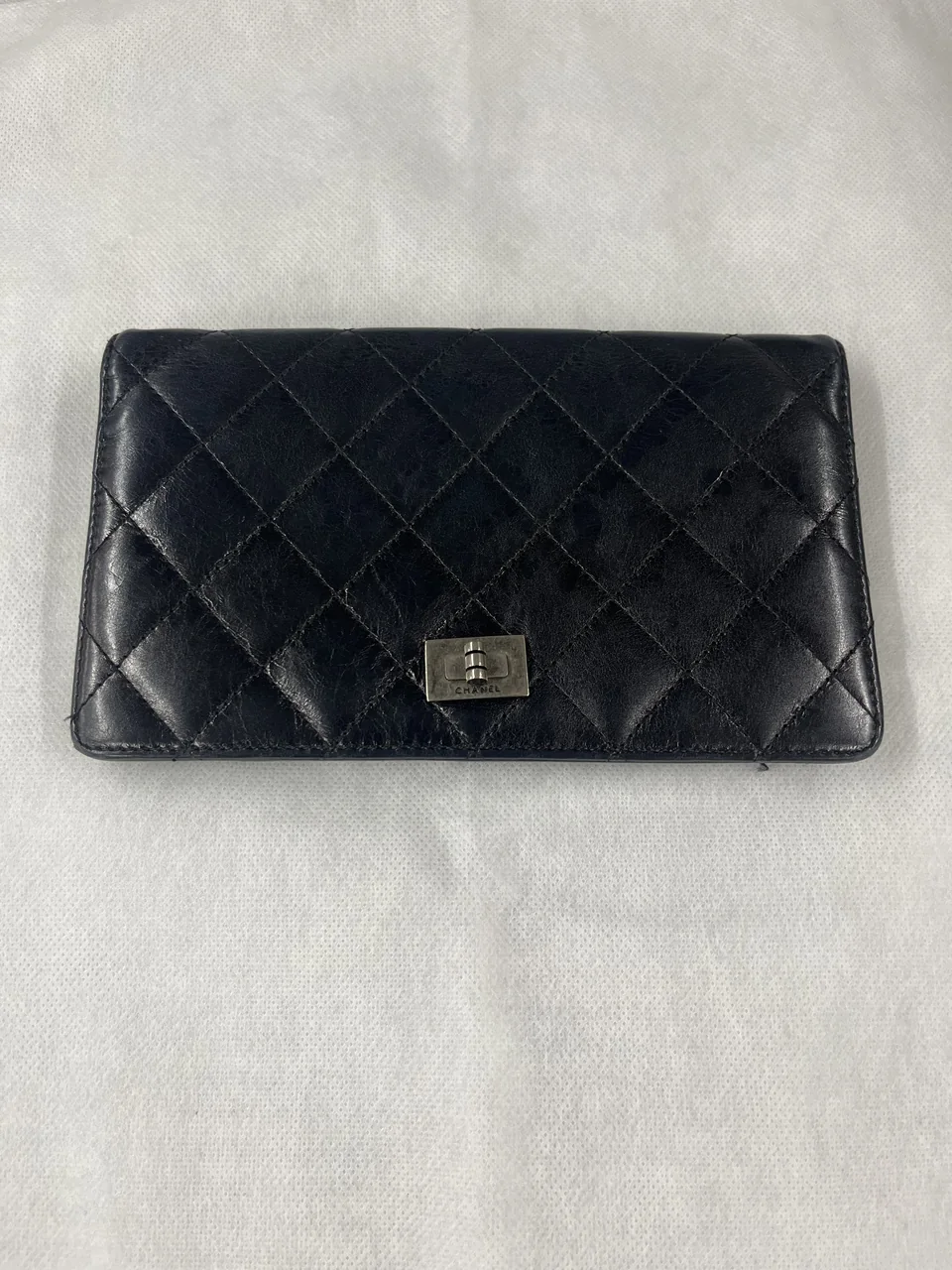 CHANEL CALF SKIN 2.55 LONG WALLET view 3