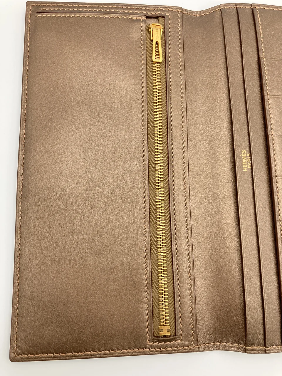 HERMES BEARN (BOX CALF, PEARL BROWN, I STAMP) view 15