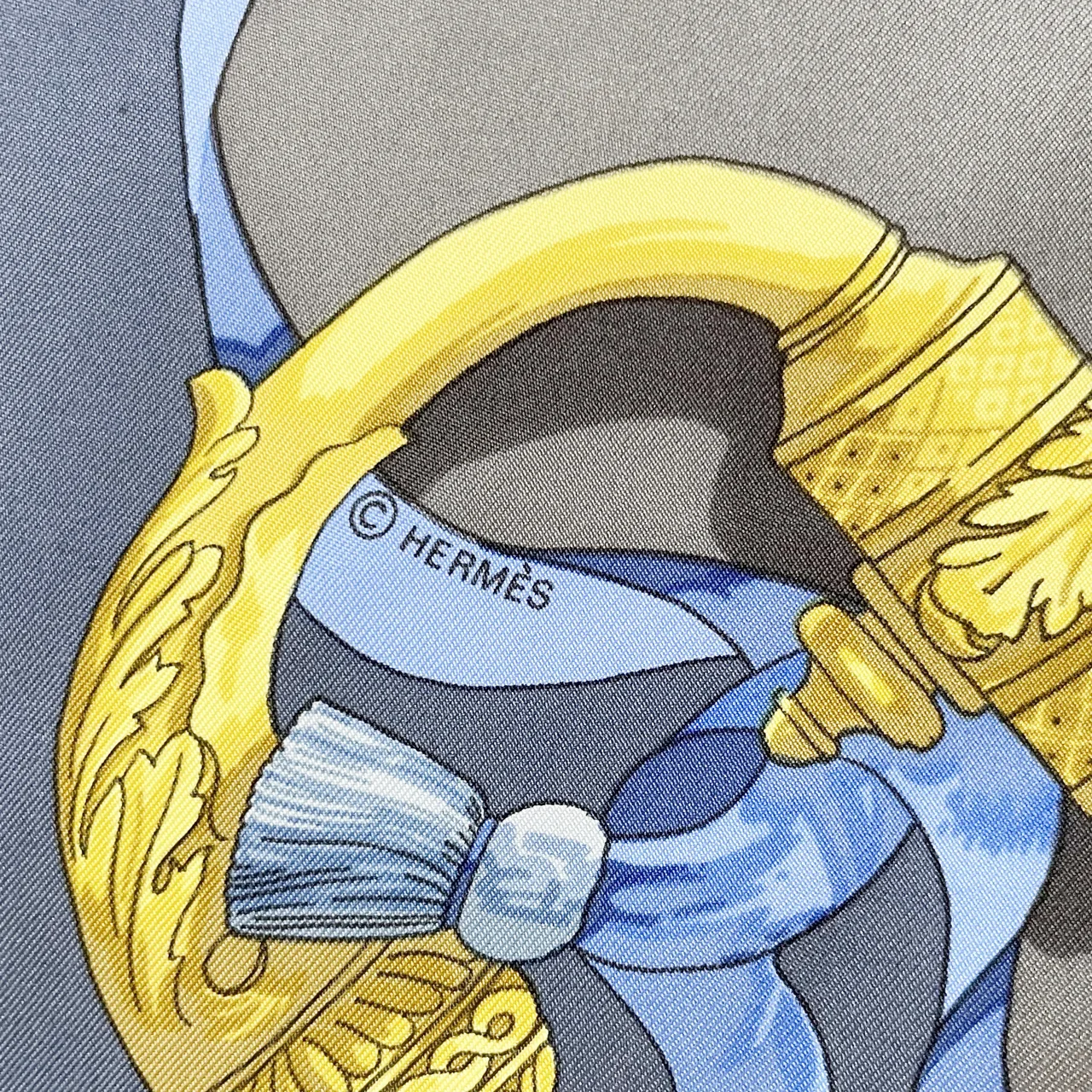 HERMES SCARF (BLUE) view 6