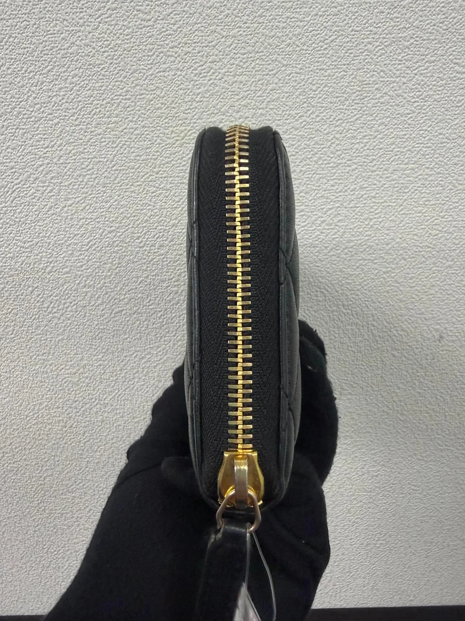 CHANEL LAMB SKIN ROUND FASTENER LONG WALLET view 6