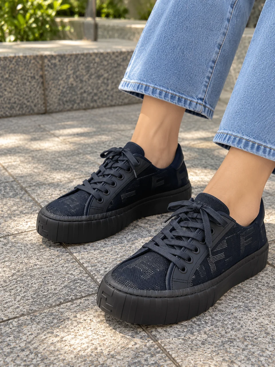 FENDI FF-LOGO MESH SNEAKERS (7E 1520 5) view 11