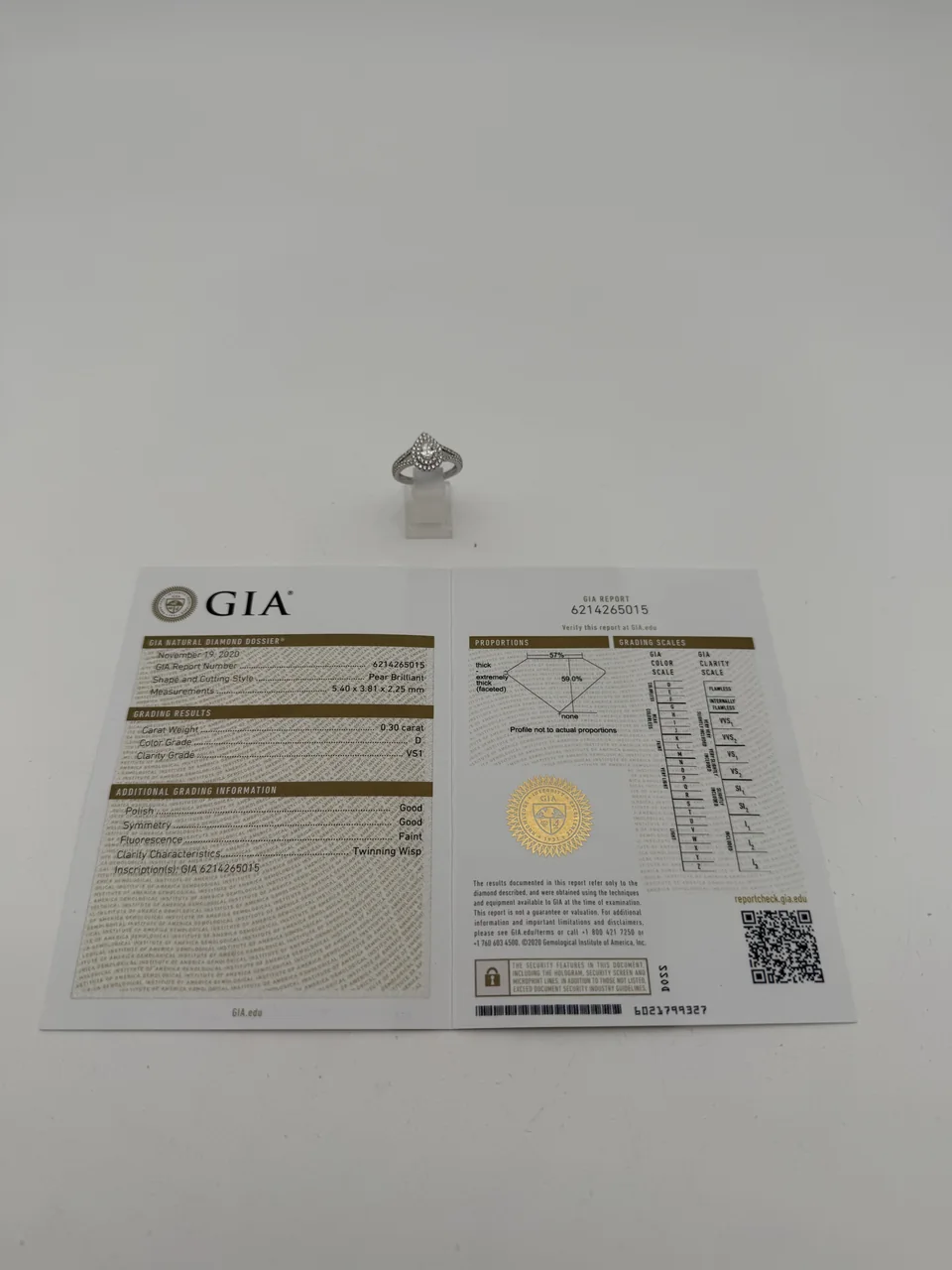 PT950 DIAMOND RING D0.30CT (D-VS1-PS) FD0.60CT 5.4G view 3