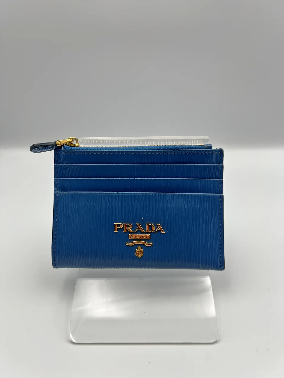 PRADA VITELLO MOVE CARD CASE (BLUE)