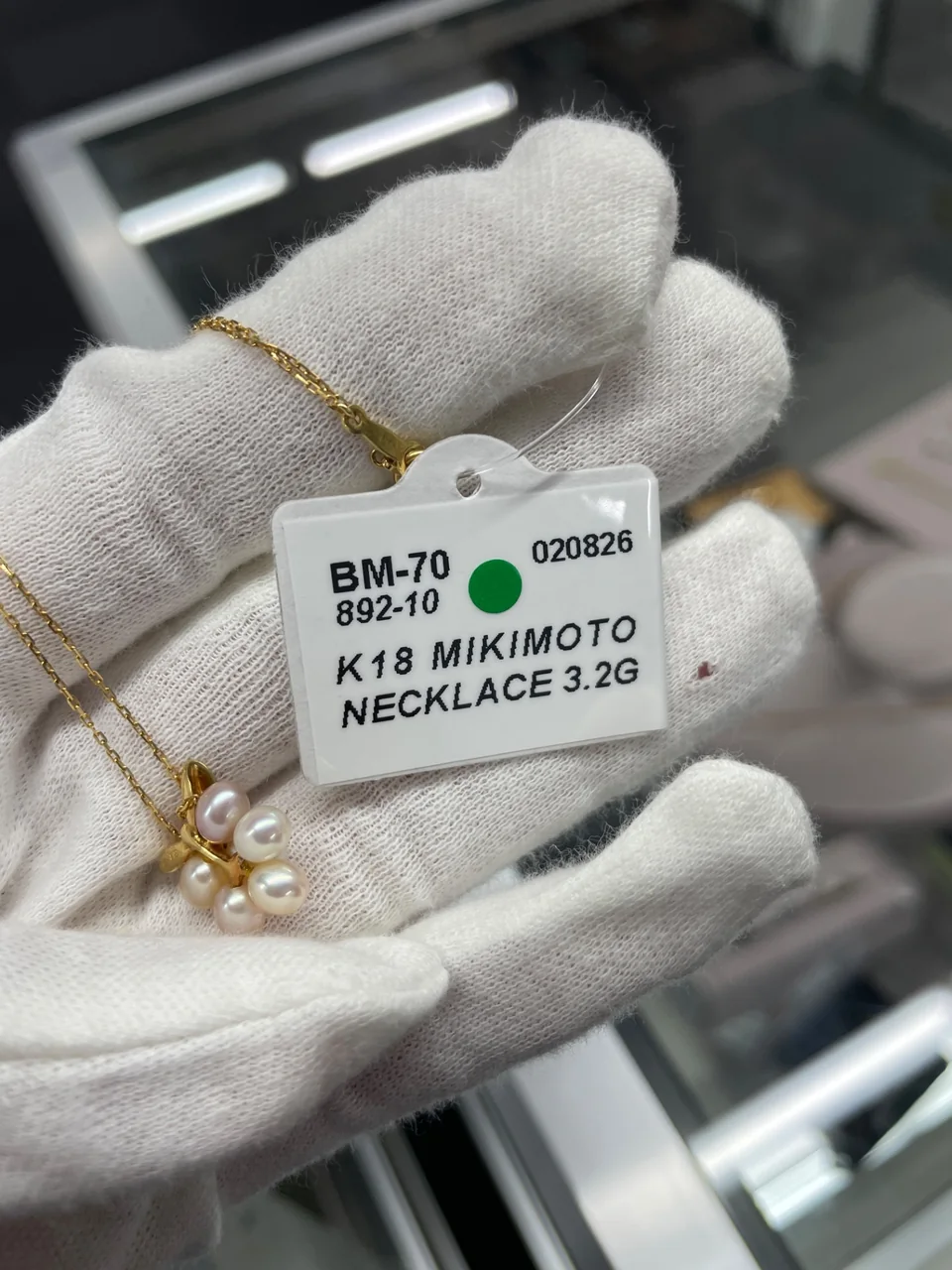 K18 MIKIMOTO NECKLACE 3.2G