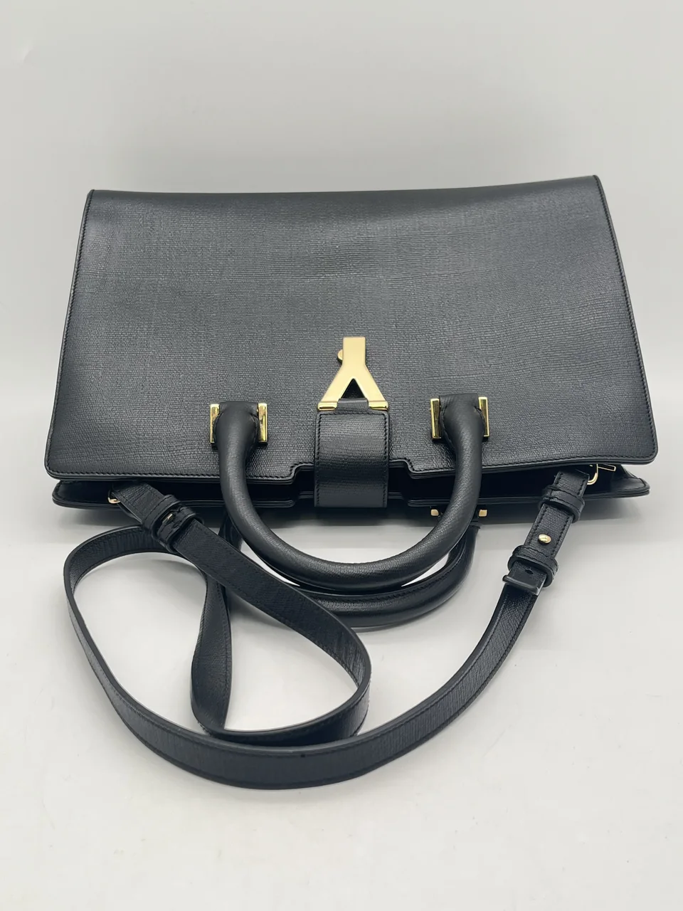 SAINT LAURENT TWO-WAY SHOULDER BAG (BLACK) view 3