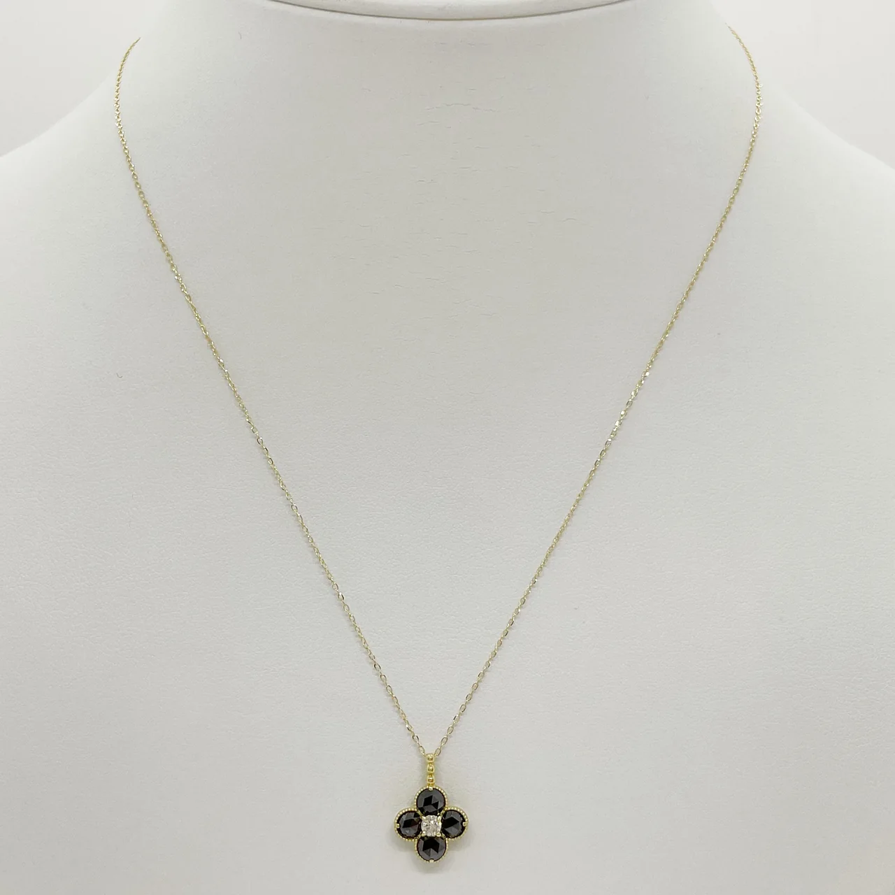K18 BLACK DIAMOND NECKLACE BFD0.92CT FD0.08CT 2.1G view 4