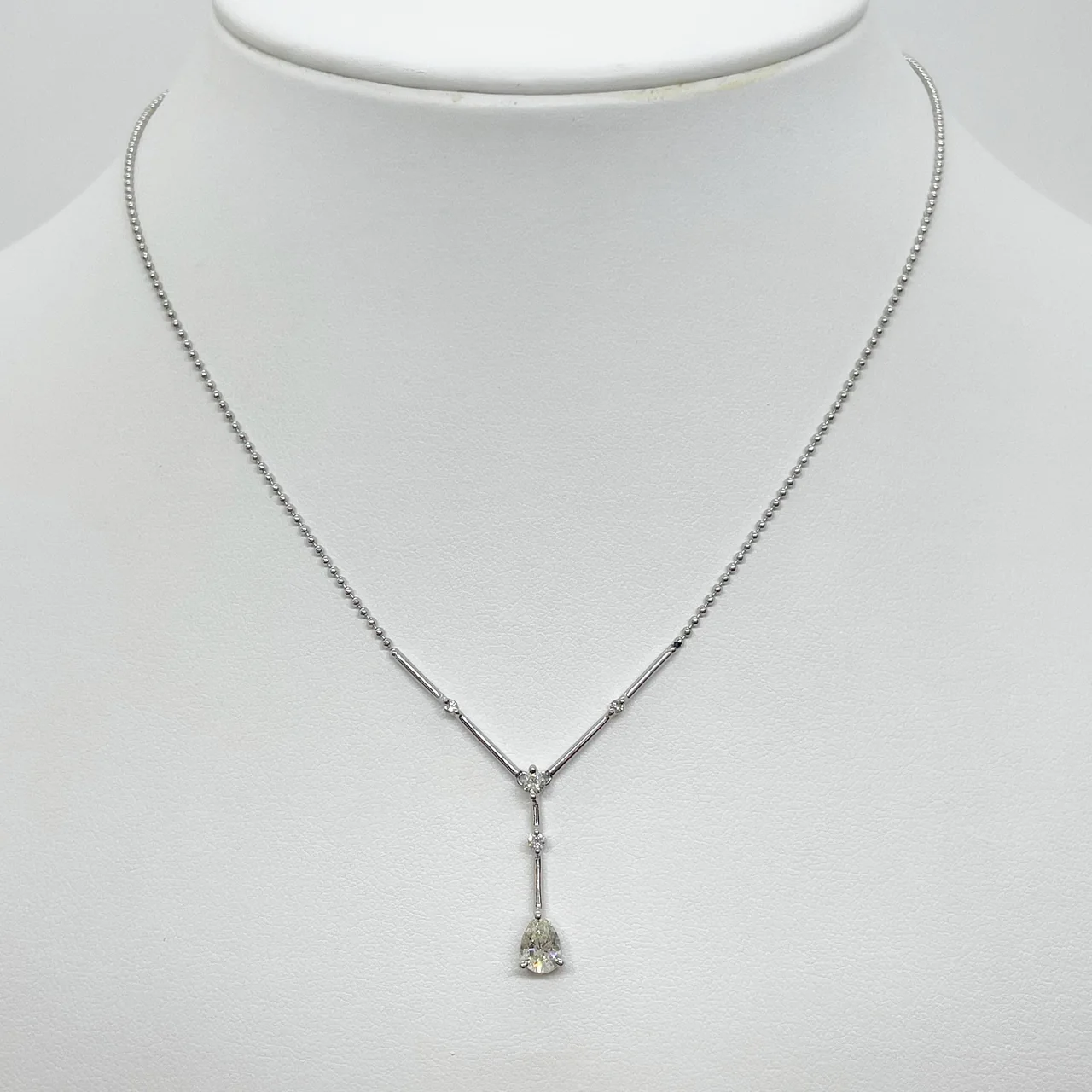 PT900/PT850 DIAMOND NECKLACE D0.55CT FD0.14CT 5.3G view 3