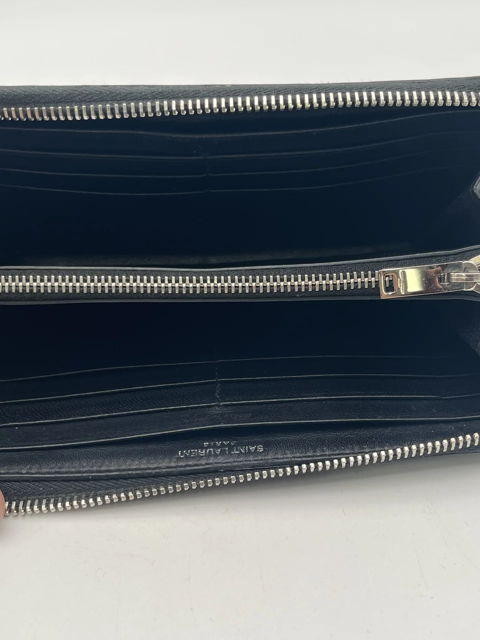 SAINT LAURENT CROC EMBOSSED LONG WALLET (BLACK) view 5
